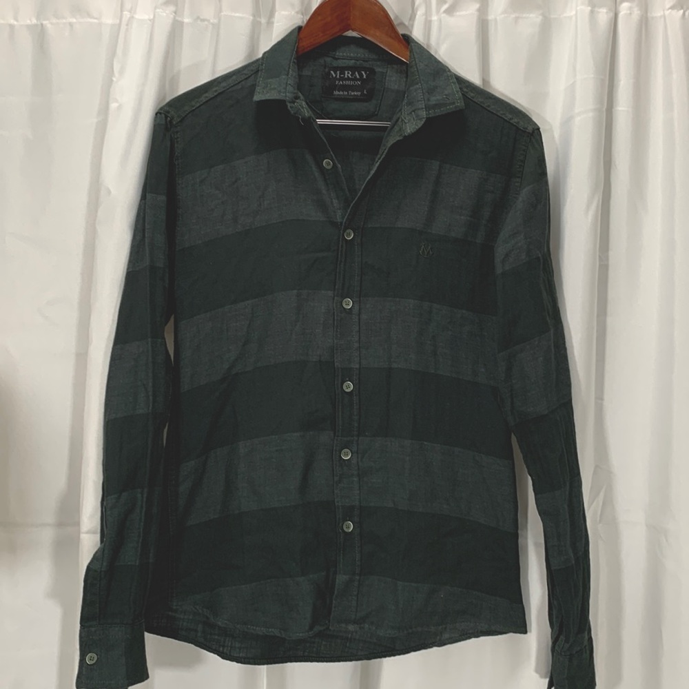 M-ray fashion shirt men’s Turkish made long sleeve button up casual size large